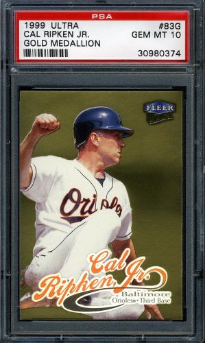 1999 Ultra Gold Medallion #083G Cal Ripken PSA 10 #30980374