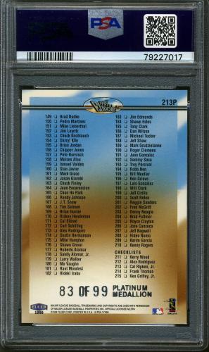 1999 Ultra Platinum Medallion #213 Cal Ripken CL PSA 9 #79227017 - Back
