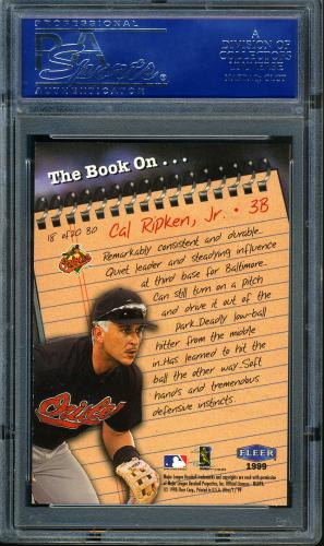 1999 Ultra The Book On #18 Cal Ripken PSA 10 #16499336 - Back