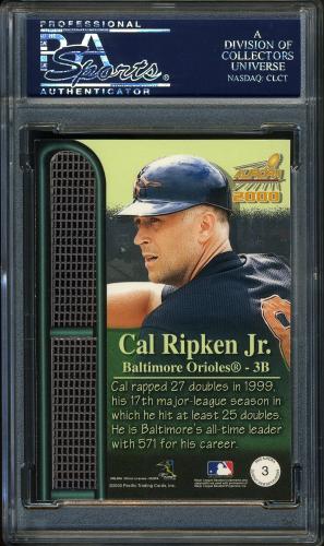 2000 Aurora Dugout View Net Fusions #3 Cal Ripken PSA 5 #22736697 - Back
