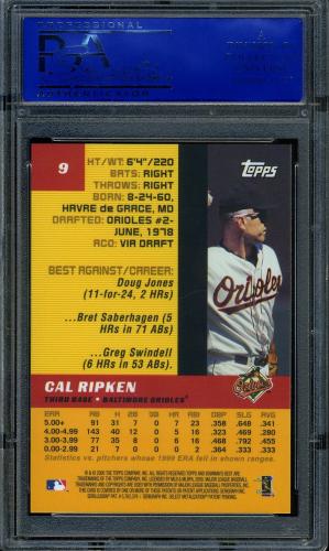 2000 Bowman's Best #09 Cal Ripken PSA 10 #11786453 - Back