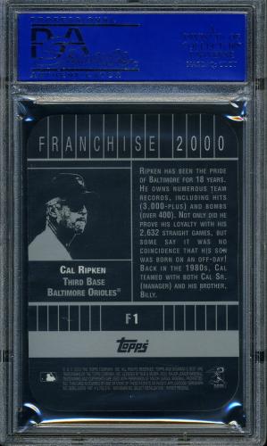 2000 Bowman's Best Franchise 2000 #F1 Cal Ripken PSA 10 #30980394 - Back