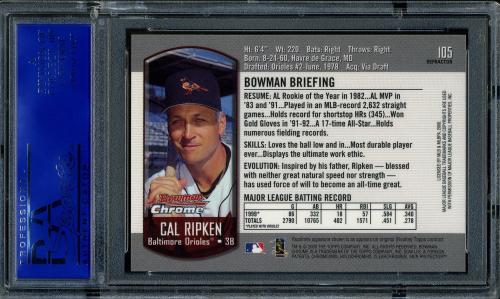 2000 Bowman Chrome Refractors #105 Cal Ripken PSA 10 #30980393 - Back