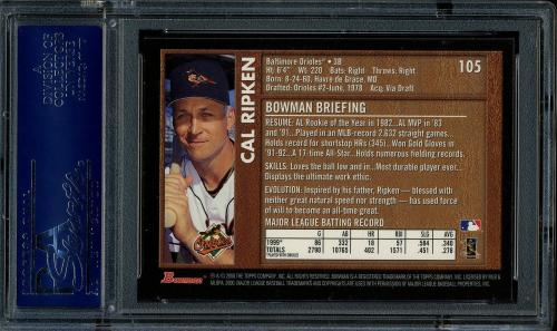 2000 Bowman Retro/Future #105 Cal Ripken PSA 9 #20200958 - Back