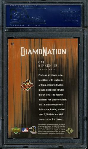 2000 Black Diamond Rookie Edition Diamonation #D8 Cal Ripken PSA 10 #18411818 - Back