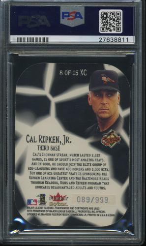 2000 E-X E-Xceptional Green #8 Cal Ripken PSA 10 #27638811 - Back