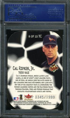 2000 E-X E-Xceptional Red #8 Cal Ripken PSA 10 #15851435 - Back