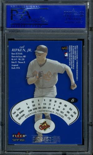 2000 E-X Essential Credentials Future #8 Cal Ripken PSA 9 #30980399 - Back