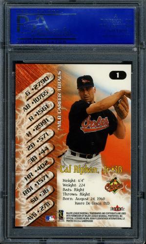 2000 Fleer Gamers #001 Cal Ripken PSA 10 #30763356 - Back