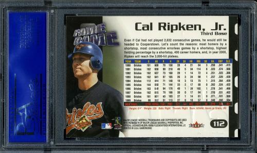 2000 Fleer Gamers #112 Cal Ripken FG PSA 10 #30758811 - Back