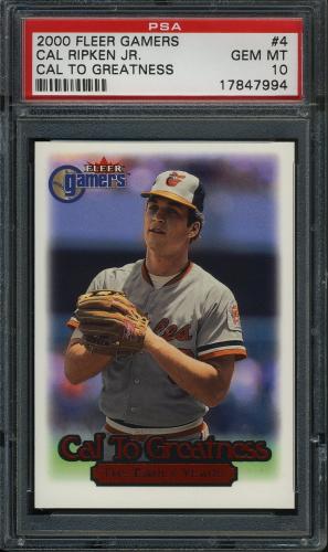 2000 Fleer Gamers Cal to Greatness #04 Cal Ripken PSA 10 #17847994