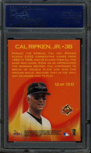2000 Fleer Gamers Determined #D12 Cal Ripken PSA 10 #20462645 - Back