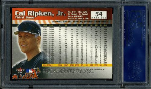 2000 Fleer Mystique #54 Cal Ripken PSA 10 #17651351 - Back