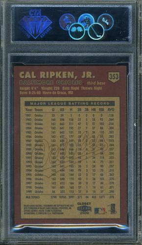 2000 Fleer Tradition Glossy Hawaii #353 Cal Ripken CTA Authentic #41255 - Back