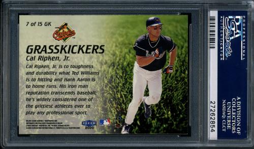 2000 Fleer Tradition Grasskickers #GK7 Cal Ripken PSA 10 #27262854 - Back