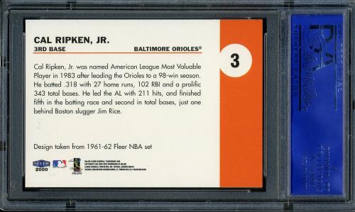 2000 Fleer Tradition Ripken Collection #03 Cal Ripken '61 BK PSA 10 #30980417 - Back