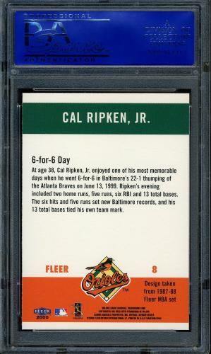 2000 Fleer Tradition Ripken Collection #08 Cal Ripken '87 BK PSA 8 #30980421 - Back