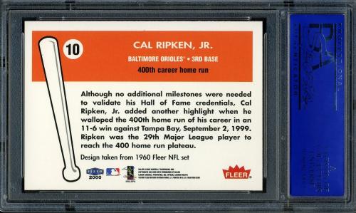 2000 Fleer Tradition Ripken Collection #10 Cal Ripken '60 FB PSA 9 #30980423 - Back