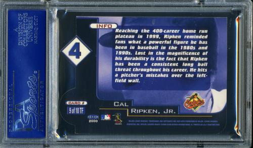 2000 Fleer Tradition Ten-4 #TF9 Cal Ripken PSA 10 #16071318 - Back