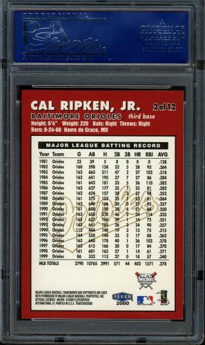 2000 Fleer Twizzlers #2 Cal Ripken Jr. PSA 10 #15761911 - Back