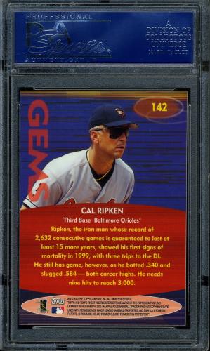 2000 Finest #142 Cal Ripken GEM PSA 10 #16558782 - Back