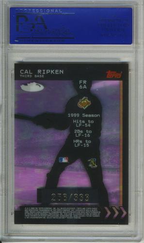 2000 Finest For the Record #FR6A Cal Ripken/333 PSA 10 #90434126 - Back