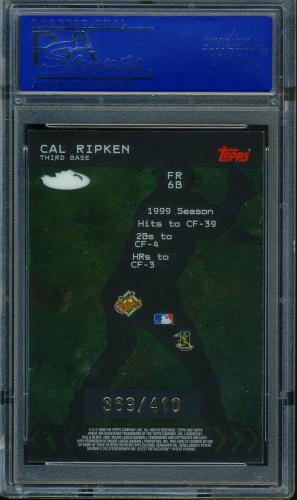 2000 Finest For the Record #FR6B Cal Ripken/410 PSA 10 #15206040 - Back
