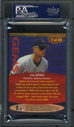 2000 Finest Gems Oversize #7 Cal Ripken PSA 10 #21718216 - Back