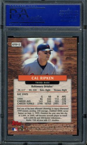 2000 Finest Going the Distance #GTD12 Cal Ripken PSA 9 #31547158 - Back