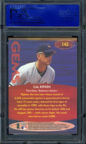 2000 Finest Refractors #142 Cal Ripken GEM PSA 10 #30980401 - Back