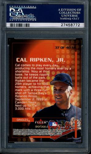 2000 Impact Mighty Fine in '99 #37 Cal Ripken PSA 10 #27458772 - Back