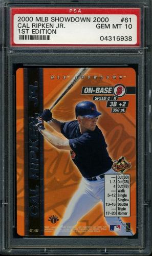 2000 MLB Showdown 1st Edition #61 Cal Ripken PSA 10 #04316938