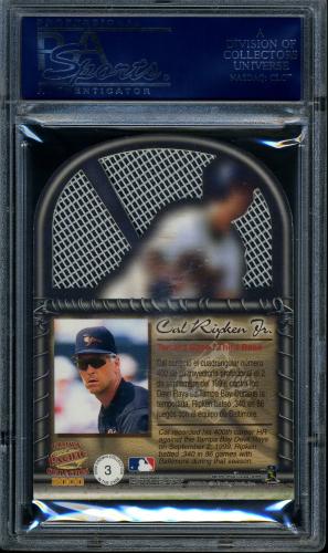 2000 Pacific Crown Collection In the Cage #3 Cal Ripken PSA 9 #21060750 - Back