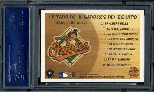 2000 Pacific Crown Collection Premiere Date #38 Cal Ripken TC PSA 10 #16861412 - Back