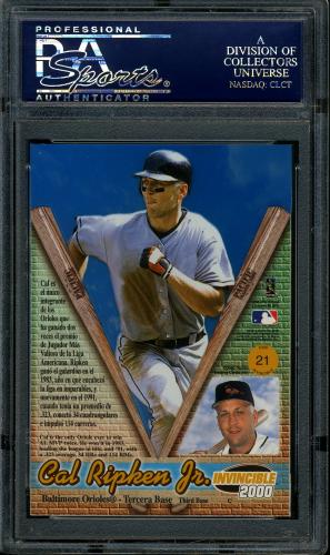 2000 Pacific Invincible #21 Cal Ripken PSA 10 #22637591 - Back