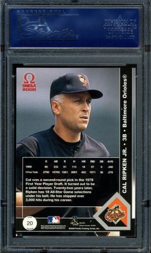 2000 Pacific Omega #20 Cal Ripken PSA 10 #16835035 - Back