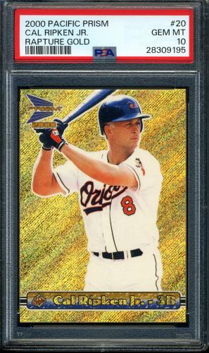 2000 Pacific Prism Rapture Gold #20 Cal Ripken PSA 10 #28309195
