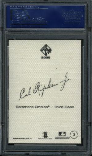 2000 Pacific Private Stock Artist's Canvas #3 Cal Ripken PSA 10 #17896850 - Back