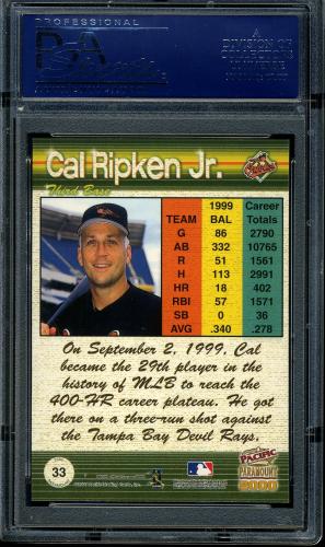 2000 Paramount Copper #33 Cal Ripken PSA 10 #18895842 - Back