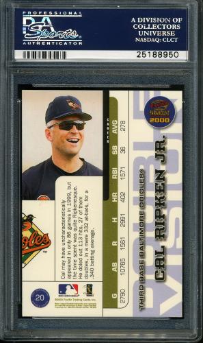 2000 Paramount Double Vision #20 Cal Ripken PSA 10 #25188950 - Back