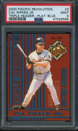 2000 Revolution Triple Header Platinum Blue #2 Cal Ripken PSA 9 #47526585