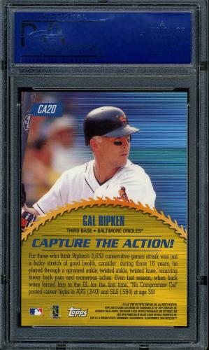 2000 Stadium Club Chrome Capture the Action #CA20 Cal Ripken PSA 10 #40534036 - Back