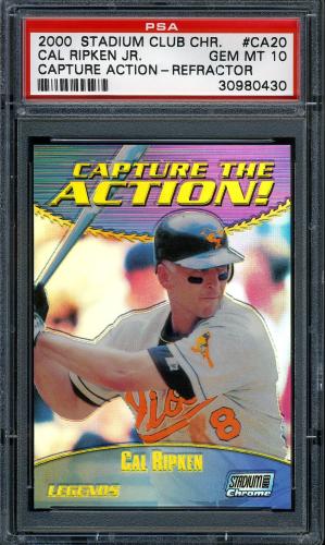 2000 Stadium Club Chrome Capture the Action Refractors #CA20 Cal Ripken PSA 10 #30980430