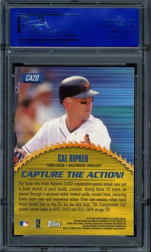 2000 Stadium Club Chrome Capture the Action Refractors #CA20 Cal Ripken PSA 10 #30980430 - Back