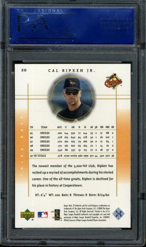 2000 SP Authentic #020 Cal Ripken PSA 10 #14453321 - Back