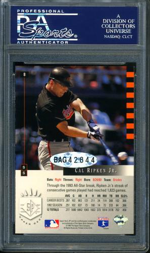 2000 SP Authentic Buybacks #120 Cal Ripken 93/7 PSA 8 #23938197 - Back