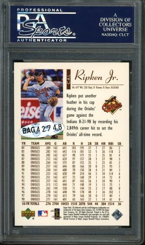 2000 SP Authentic Buybacks #126 Cal Ripken 99/510 PSA 10 #23193567 - Back