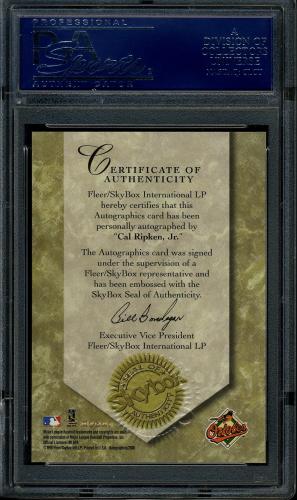 2000 Skybox Autographics Cal Ripken PSA 10 #17678466 - Back