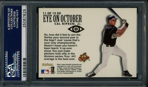 2000 Skybox Dominion Eye on October #EO11 Cal Ripken PSA 10 #25067829 - Back