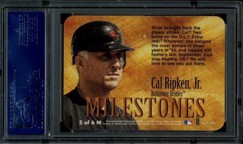 2000 Skybox Dominion Milestones #M5 Cal Ripken PSA 10 #17416527 - Back